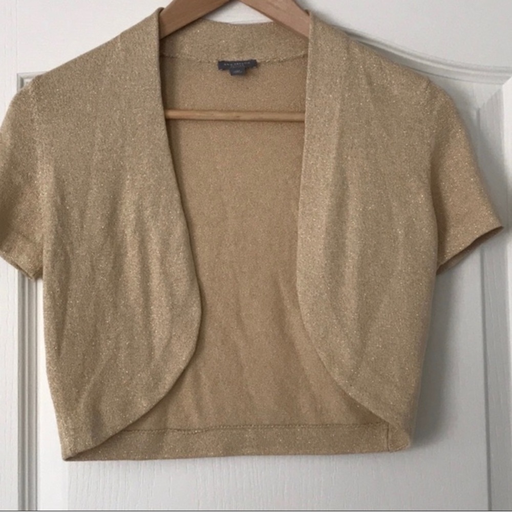 Ann Taylor Gold Specked Shrug XSP